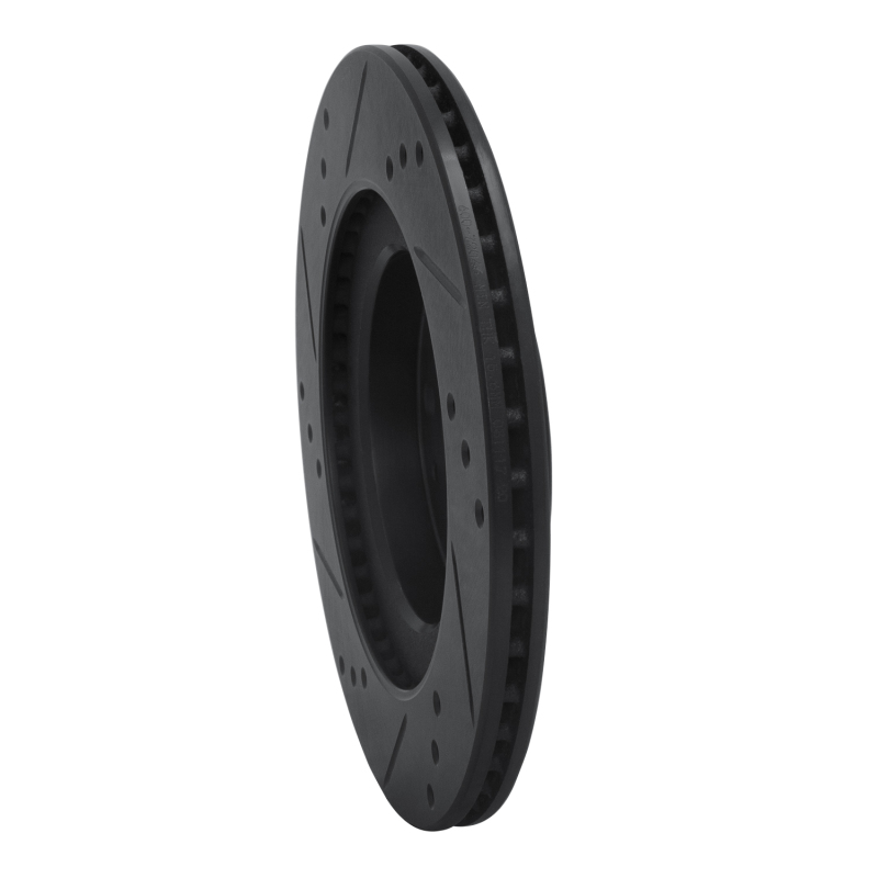 Mitsubishi I-MIEV Brake Rotor (1) - Front Right - R1 Concepts - Drilled & Slotted - Black - `12-`17